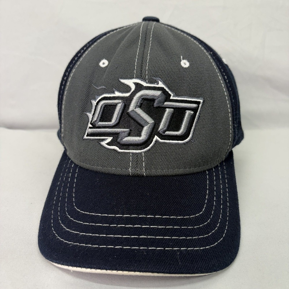 Zephyr OSU Hat Oklahoma State Cowboys Mens M/L Navy Gray Z-Fit Stretch Cap